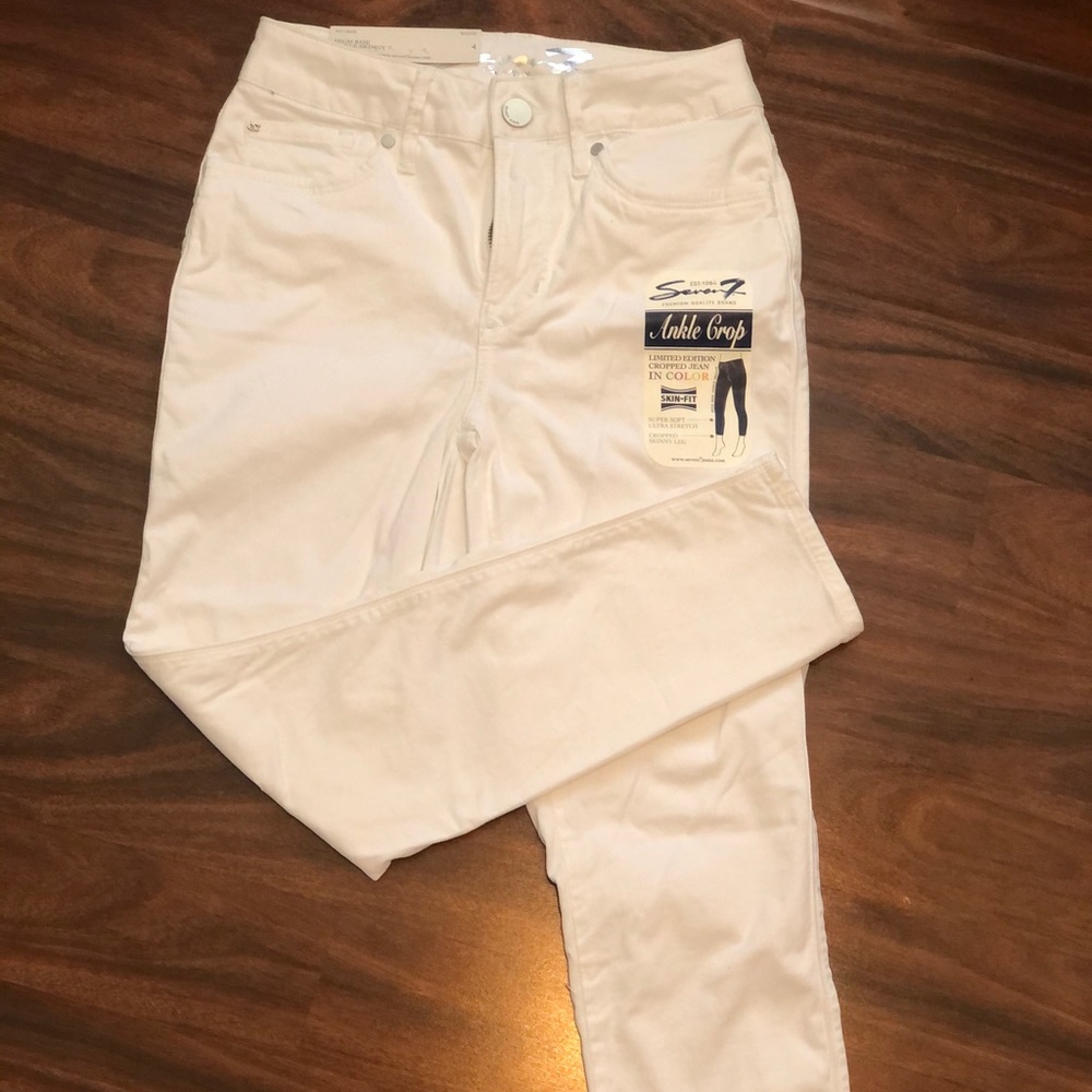 White Jeans, High Rise, Ankle Skinny